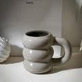 Axyaa 14oz Ceramic Coffee Mug Wavy Style Large Capacity Nordic Creative Cute Cup