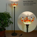 Axyaa Tiffany Stained Glass Floor Lamp - Retro American Design for Living Room and Bedroom