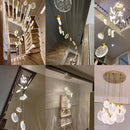 Axyaa Nordic LED Crystal Pendant Light for Bedroom, Living, and Dining Room Decor