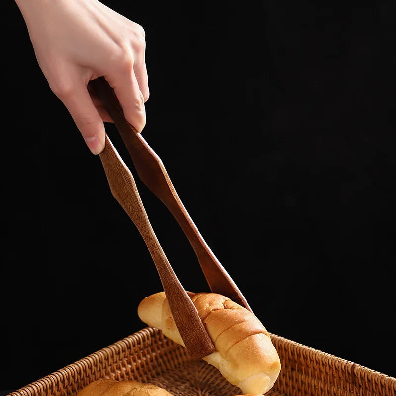 Axyaa Wooden Japanese Tongs - Versatile Salad & BBQ Clamp