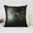 Axyaa Peacock Feathers Cushion Cover Set for Bed and Sofa