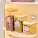 Axyaa Kawaii Food Storage Containers with Lids - Cute Plastic Kitchen Organiser Jars