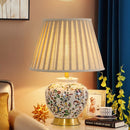 Axyaa Large Retro Flower Ceramic Table Lamp for Home Decor
