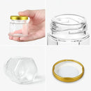 Axyaa Mini Glass Honey Jar with Wood Dipper and Bee Pendants