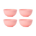 Axyaa Pink Plastic Cereal Bowls - Set of 4/6/8, Reusable for Home & Outdoor Dining