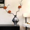 Ceramic Vase Artificial Flowers Pot Abstract Artwork Floral Vases Axyaa