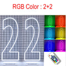 Axyaa LED Neon Number Sign - 30in, RGB Flashing, Sweet 16 18 21 Night Light
