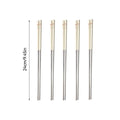 Axyaa Stainless Steel Non Slip Chopsticks - Portable & Cute Sushi Stick