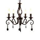Axyaa Black Crystal Pendant Chandelier for Bedroom Dining Room Lighting