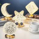Axyaa Crystal Moon Lamp: Touch Dimming LED Night Light for Girls' Room