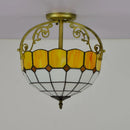 Axyaa Vintage Europe Glass Chandelier Retro Stained Lighting for Home