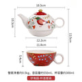 Axyaa Red Flower & Bird Ceramic Tableware Set
