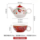 Axyaa Red Flower & Bird Ceramic Tableware Set