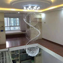 Axyaa Modern Luxury Crystal Chandelier LED Large Staircase Light for Living Room Lobby