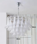 Axyaa Glass Petal Chandelier: Modern Luxury Pendant for Dining Living Bedroom