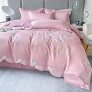 Axyaa Butterfly Embroidery 120-Count Cotton 4-Piece Naked Sleeping Set