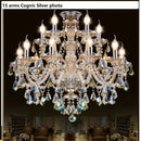 Axyaa Luxury Crystal Chandelier: Modern 6-24 Arm LED Lighting for Living Room and Bedroom