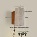 Axyaa Vintage Industrial LED Wall Light Fixture Stone Wood Square Wabi Sabi