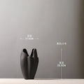 Frosted Ceramic Vase with Dried Flowers, Living Room Decor by Axyaa