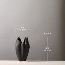 Frosted Ceramic Vase with Dried Flowers, Living Room Decor by Axyaa