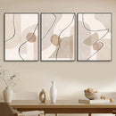 Boho Beige Geometry Abstract Line Canvas Print by Axyaa - Modern Minimalist Wall Art