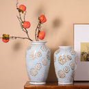 Axyaa Chinese Blue Floral Ceramic Vase for Luxurious Living Room Décor