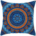 Axyaa Mandala Print Square Pillowcase - Home Decor Cushion Cover