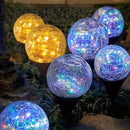 Axyaa Solar Cracked Glass Ball Lights - Warm White + RGB Color Changing