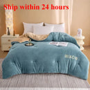 Axyaa Winter Quilt - Double-Sided Milk Fleece Embroidered Thickened Fleece Warm Quilt