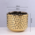 Axyaa Gold Ceramic Succulent Flowerpot Vase Balcony Decor Plant Pots