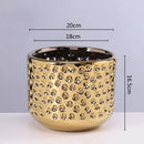 Axyaa Gold Ceramic Succulent Flowerpot Vase Balcony Decor Plant Pots