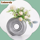 Axyaa Ceramic Donut Vase Black Oval Hollow Minimalist Wedding Decor Fashion Home