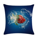 Axyaa Strawberry Kiwi Pattern Linen Pillowcase - 45x45CM