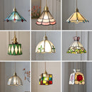 Axyaa Colorful Glass Copper LED Pendant Lights for Kitchen Bedroom Living Room