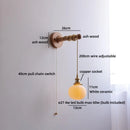 Axyaa LED Wood Wall Lamp with White Ceramic Shade for Indoor Living Room