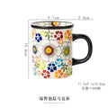 Axyaa Hand-Painted Ceramic Coffee Mug for Home and Office, Flowers Design