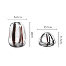 Axyaa Striped Glass Vase for Floral Arrangement and Home Decor
