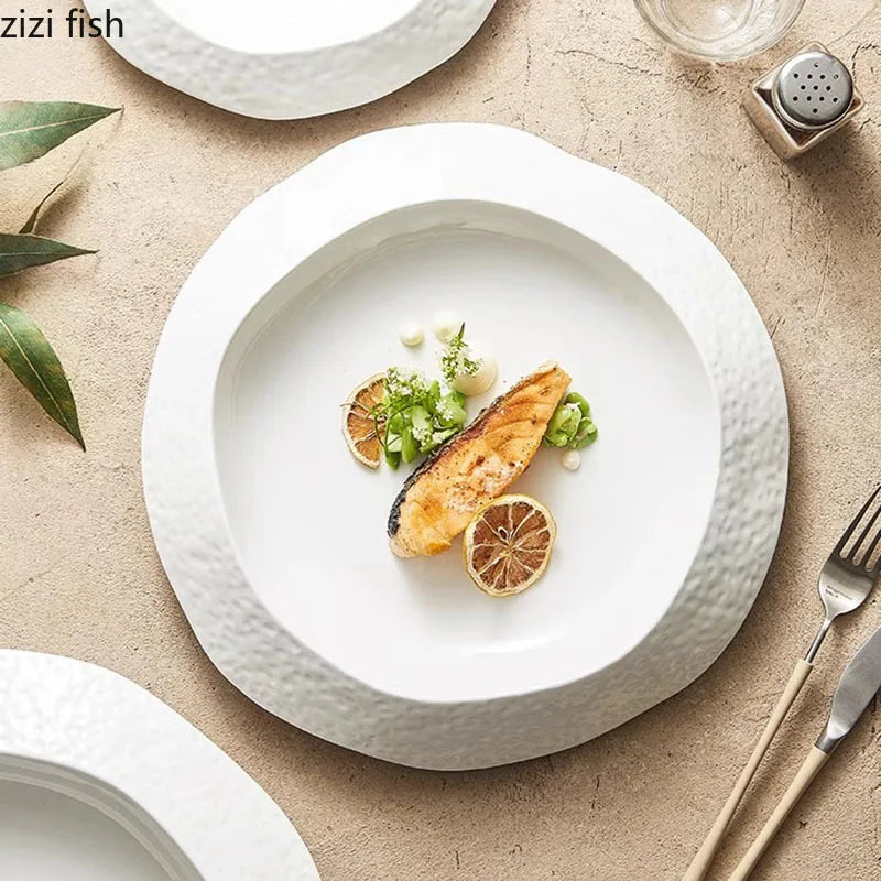 Axya Rock Texture Ceramic Deep Plate for Molecular Food Dining Experience