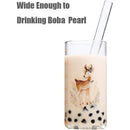 Axyaa Glass Straws Set for Bubble Tea Milk Smoothies Cocktails Bar Accessories