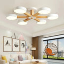 Axyaa Modern Wooden Ceiling Light 3/6/8 Lights LED Luminaire for Living Room Bedroom