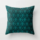 Axyaa Teal Blue Geometric Pillow Cases with Letter Leaves Plant Print, Deer Animal Design.