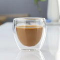 Axyaa Double Wall Glass Cup - Round Style Solid Color Glass Mug