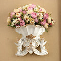 Axyaa Double Angel Vase Wall Hanging with Artificial Flowers for Home Decor