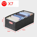 Axyaa Drawer Organizer Set - Gray, Foldable Closet Storage Box with Dividers