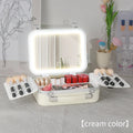Axyaa LED Mirror Cosmetic Case: Travel-friendly Storage Solution for Women's Makeup