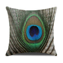 Axyaa Peacock Print Linen Cotton Pillow Cover for Home Decor & Sofa Accent