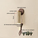Axyaa Stone LED Wall Light Up Down Rotate Pull Chain Switch Iron Wood Lamp