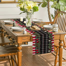 Axyaa Christmas Holly Pine Cone Table Runner