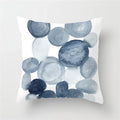 Geometric Blue Ink Flower Pillowcase for Stylish Home Decor by Axyaa