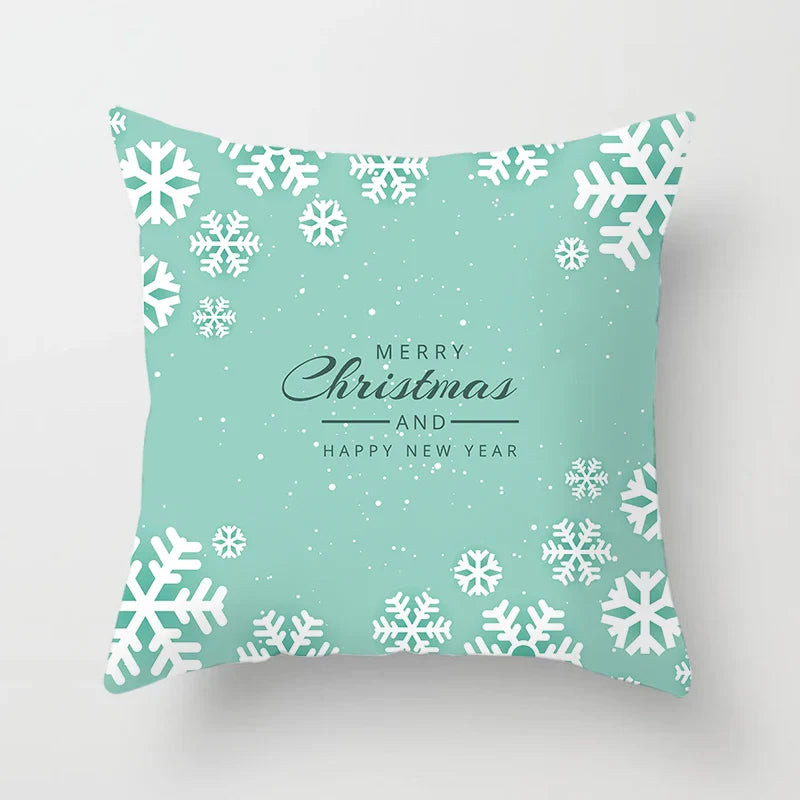 Blue Winter Snowflake Pillowcase for Stylish Christmas Decor by Axyaa